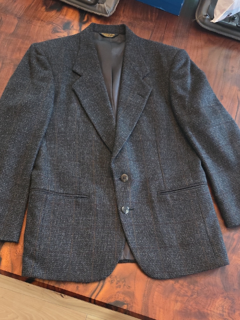 Men's Charcoal Tweed Sport Coat - Classic Two-Button Blazer🔥LIKE NEW🔥